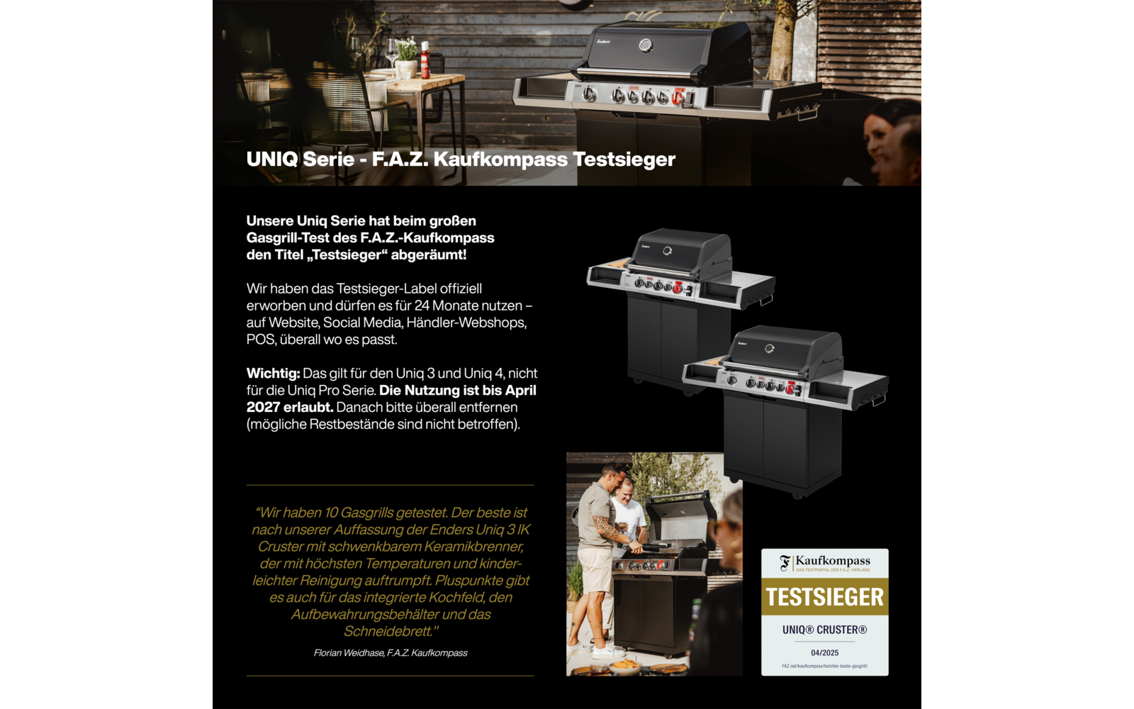  Enders Uniq Pro 3 I Cruster Gasgrill