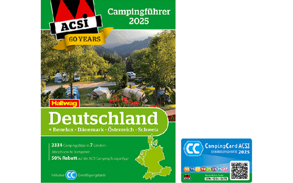  ACSI Campingführer Deutschland / Benelux / Dänemark / Österreich / Schweiz 2025 Mit CampingCard Ermäßigungskarte