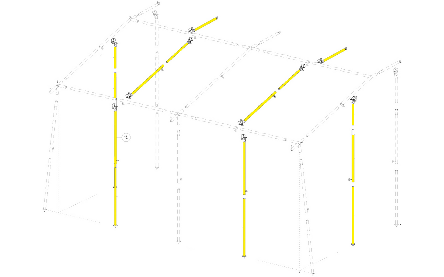  Walker Safety Set Zusätzliches Stahlgestänge Für Vorzelt