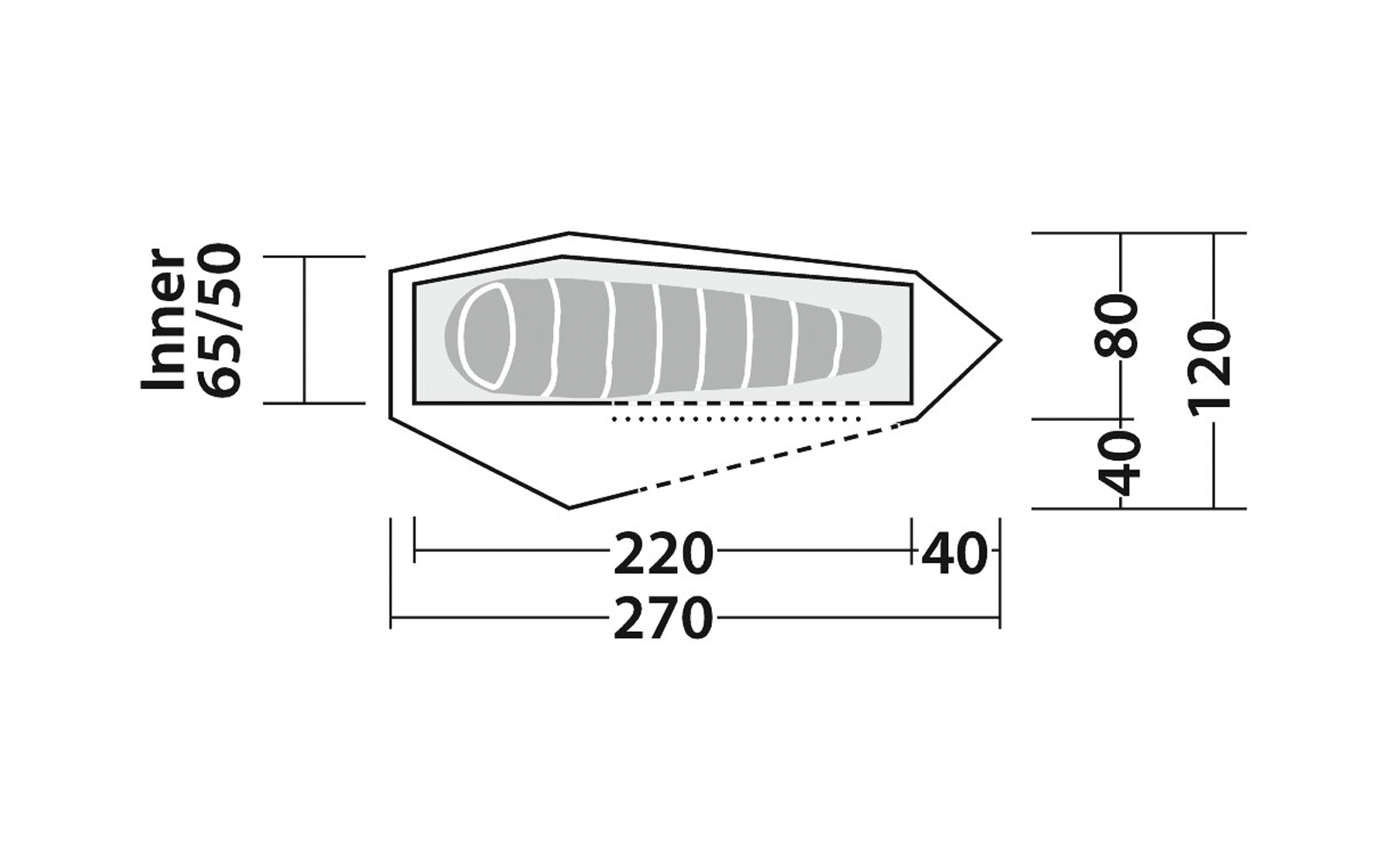  Robens Arrow Head Tunnelzelt 270 X 120 X 95 Cm Für 1 Person