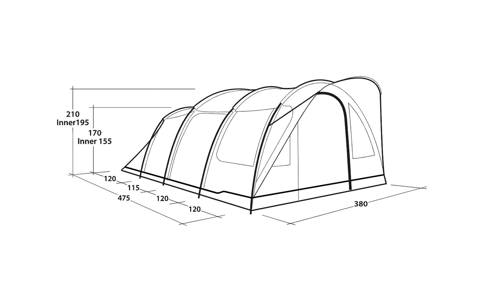  Outwell Sky 6 Tunnelzeltfür 6 Personen