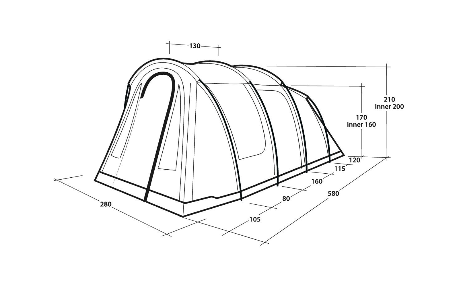  Outwell Rockwell 4 Tunnelzelt Für 4 Personen