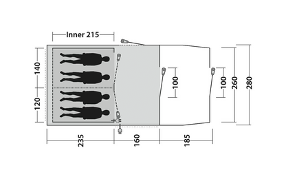  Outwell Rockwell 4 Tunnelzelt Für 4 Personen