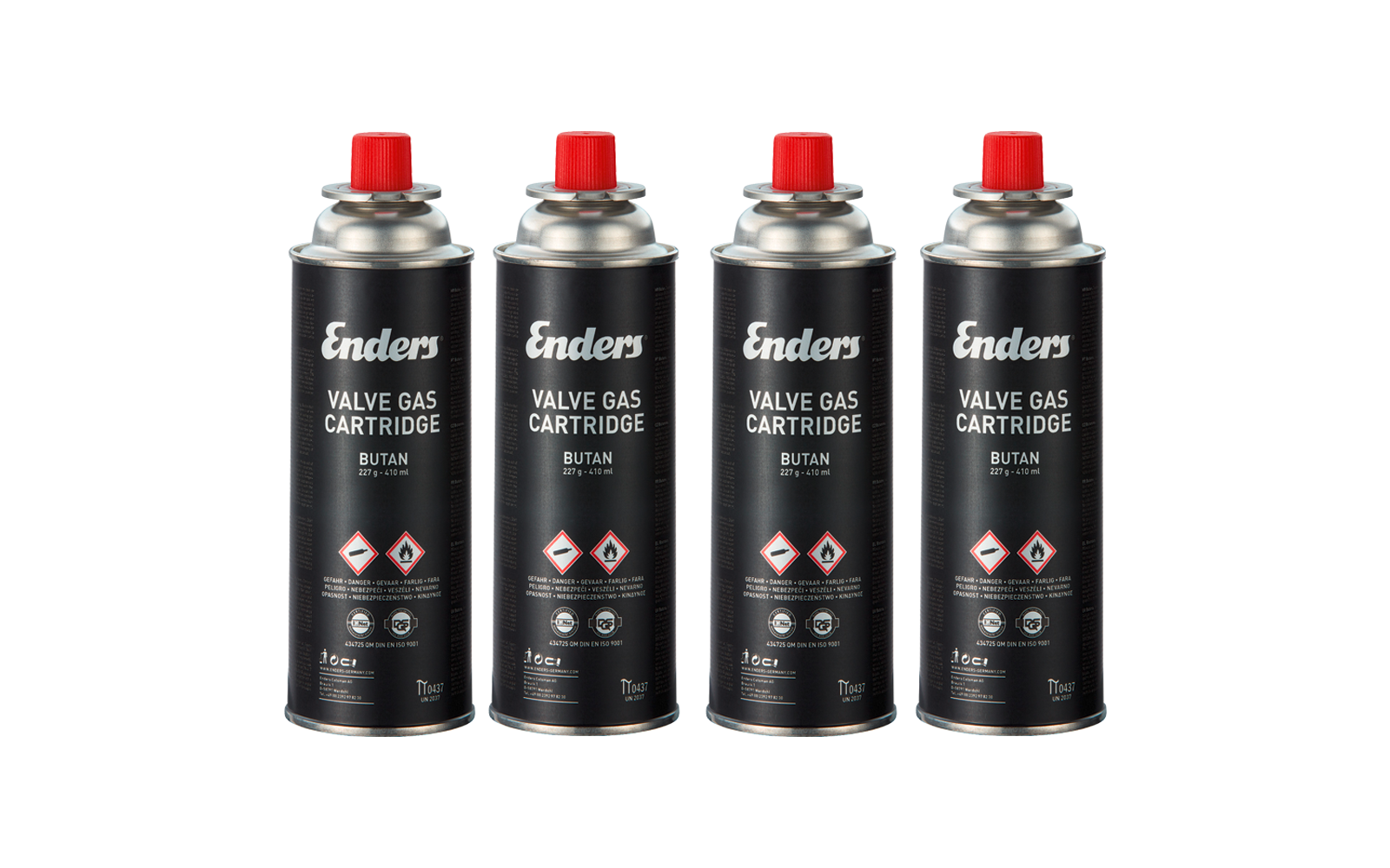  Enders 4er-Set Butan Ventilkartusche Gaskartusche 4 X 227 G
