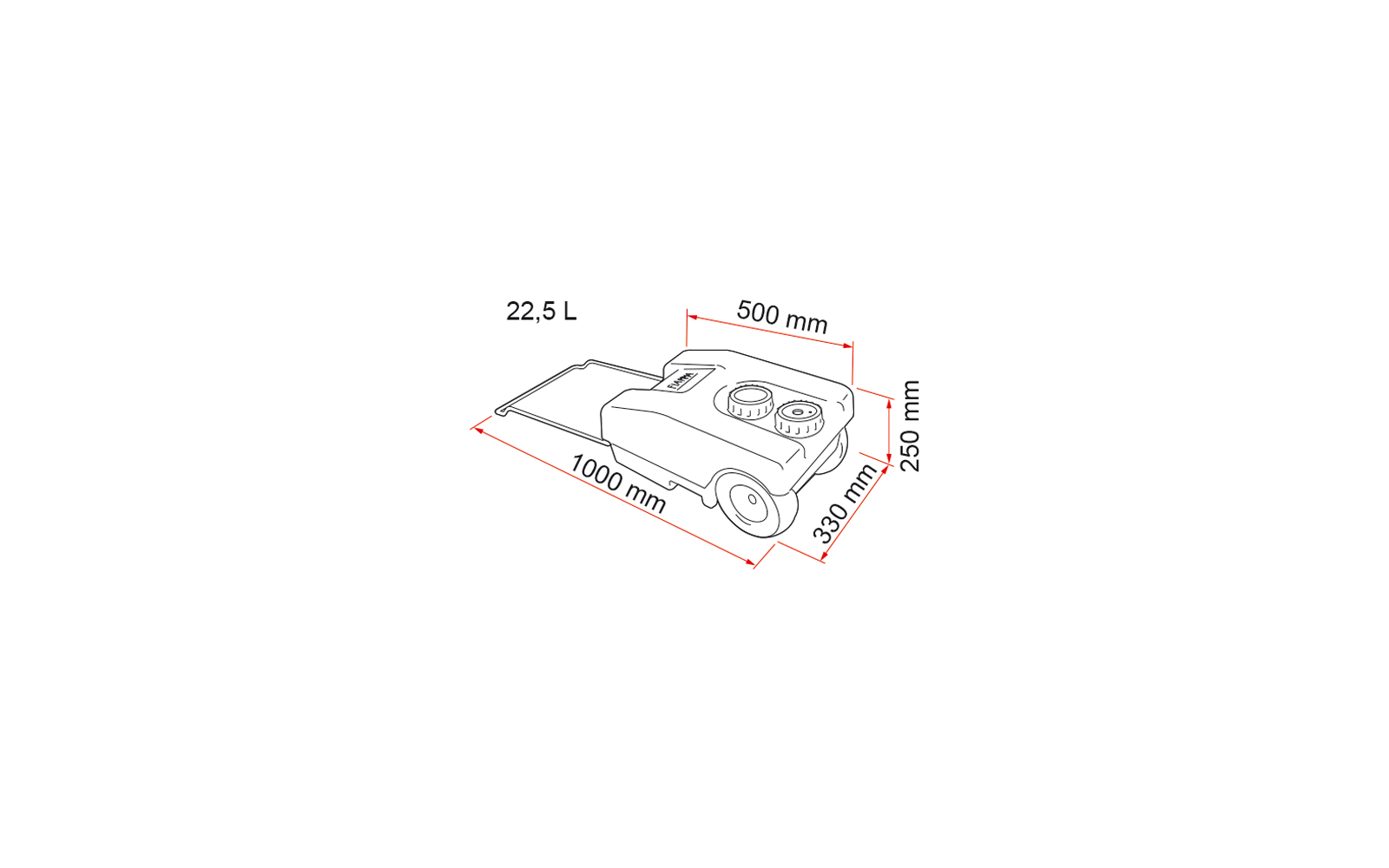  Fiamma Mobiler Frischwassertank Roll-Tank 23F Volumen 22,5 Liter