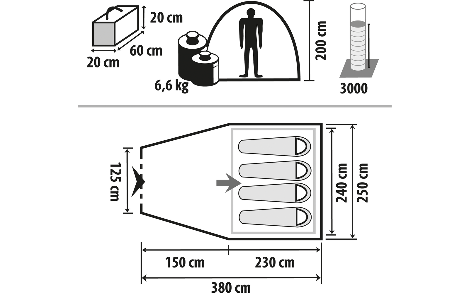  Berger Kiwi NZ 4 Plus Leichtes Kuppelzelt Für Camping Und Trekking Für 4 Personen