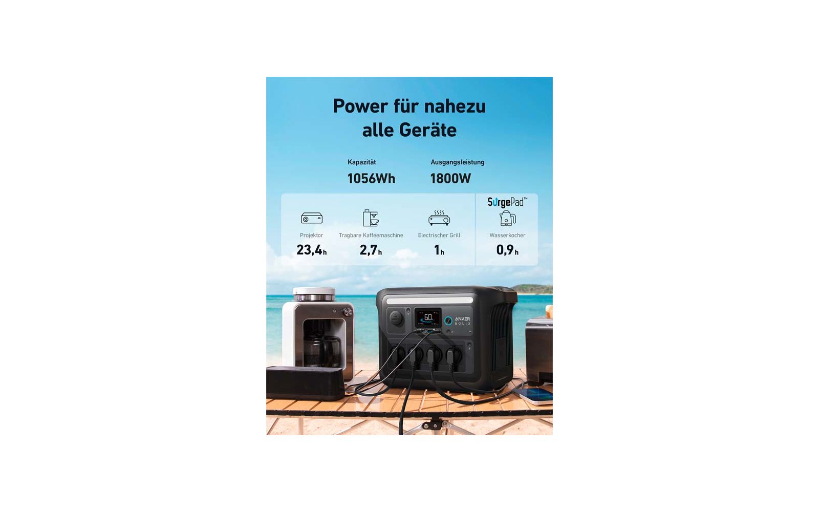  Anker SOLIX Portable Power Station Tragbar