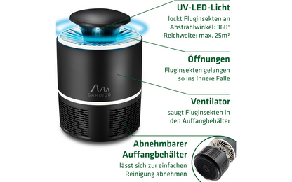  Gardigo Insektenfalle Mit UV Licht Und Luftstrom
