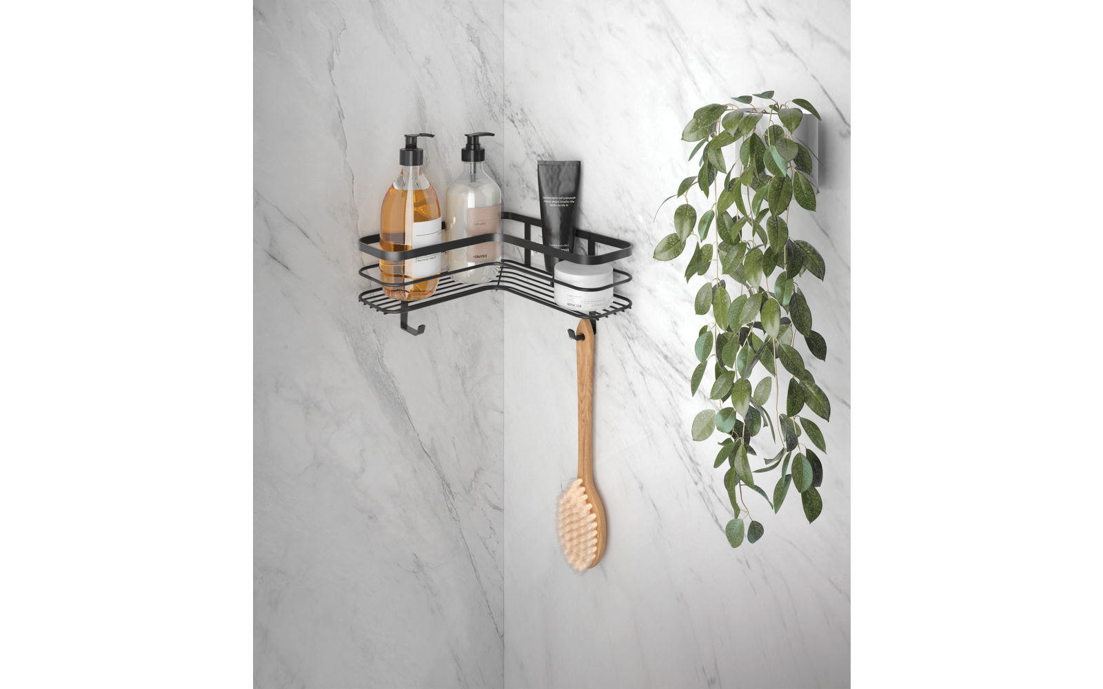  Metaltex Origin Lava Eckregal L-förmig U-fix Für Dusche