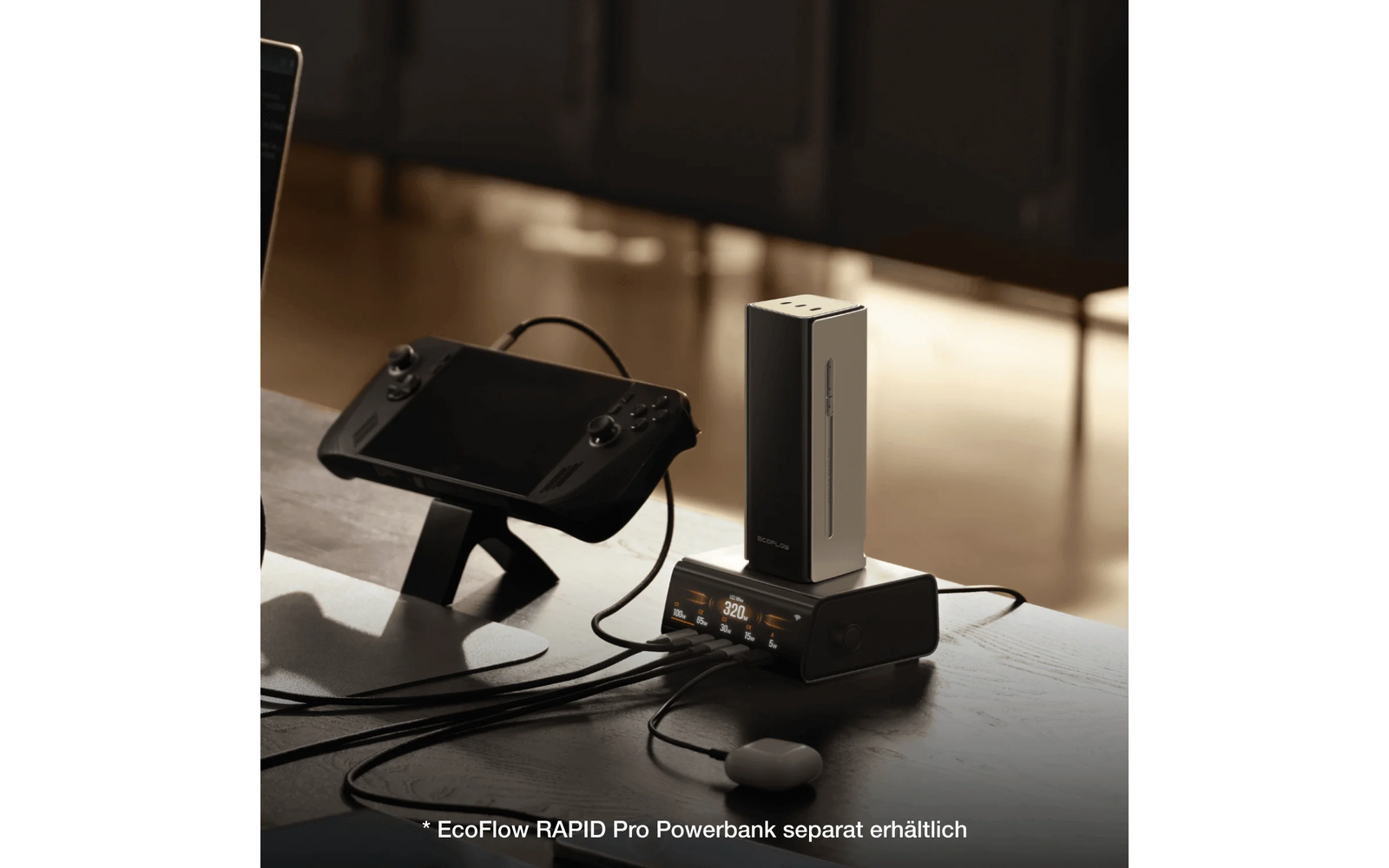  EcoFlow Rapid Pro Desktop-Ladegerät Für Rapid Pro Powerbanks Mit 4x USB-C / 1x USB-A / 320  W