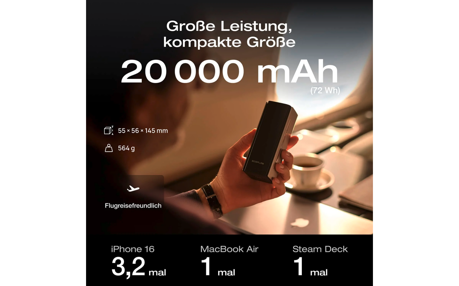  EcoFlow Rapid Pro Powerbank USB-C Schnellladegerät / App & LCD-Display