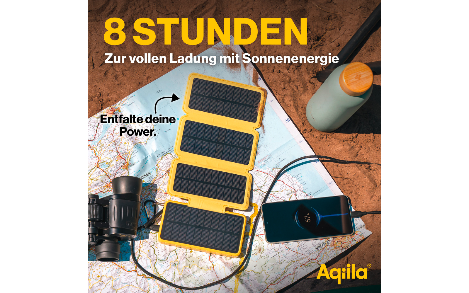  Aqilla Powerbird Solar Powerbank 20 W Gelb 20000 MAh