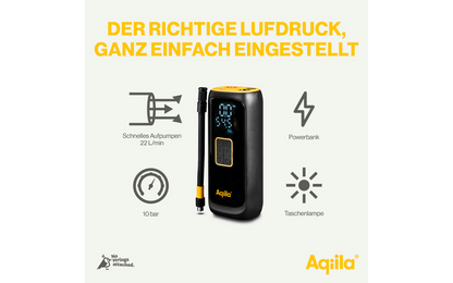  Aqiila Airbird C4 Tragbarer Kompressor Luftpumpe Integriert Mit Powerbank Und LED-Taschenlampe 4000 MAh Akku
