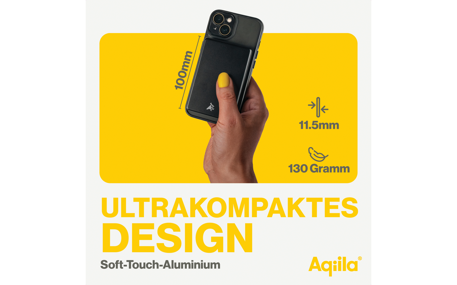  Aqiila Powerbird Drahtlose Powerbank 20 W Schwarz 5000 MAh