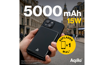  Aqiila Powerbird Drahtlose Powerbank 20 W Schwarz 5000 MAh