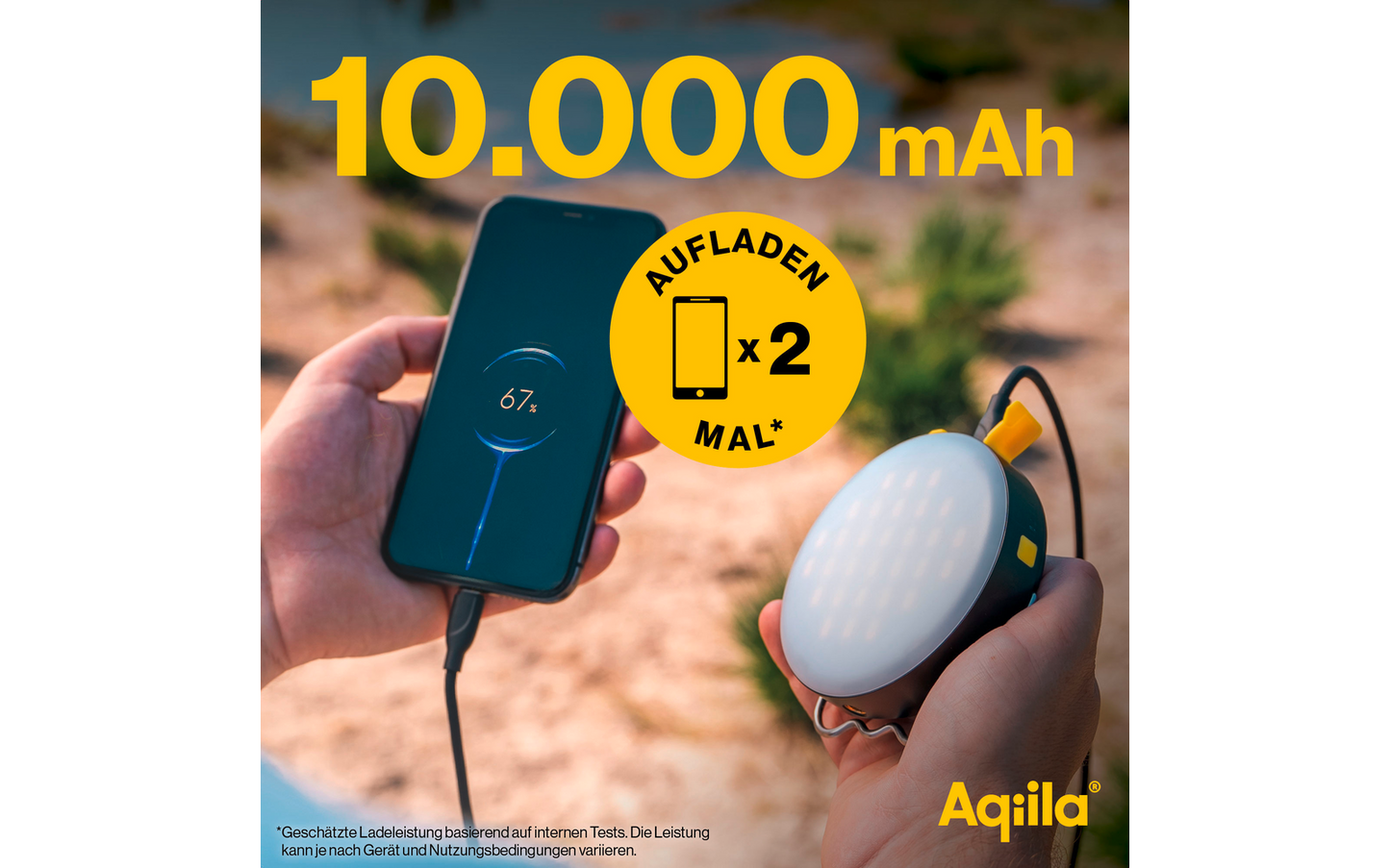  Aqiila Lightbird BL10 Powerbank Lampe 20 W Schwarz 10000 MAh