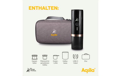  Aqiila Nespresso Tragbare Espressomaschine Geeignet Für Kaffeekapseln Und Gemahlenen Kaffee
