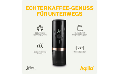  Aqiila Nespresso Tragbare Espressomaschine Geeignet Für Kaffeekapseln Und Gemahlenen Kaffee