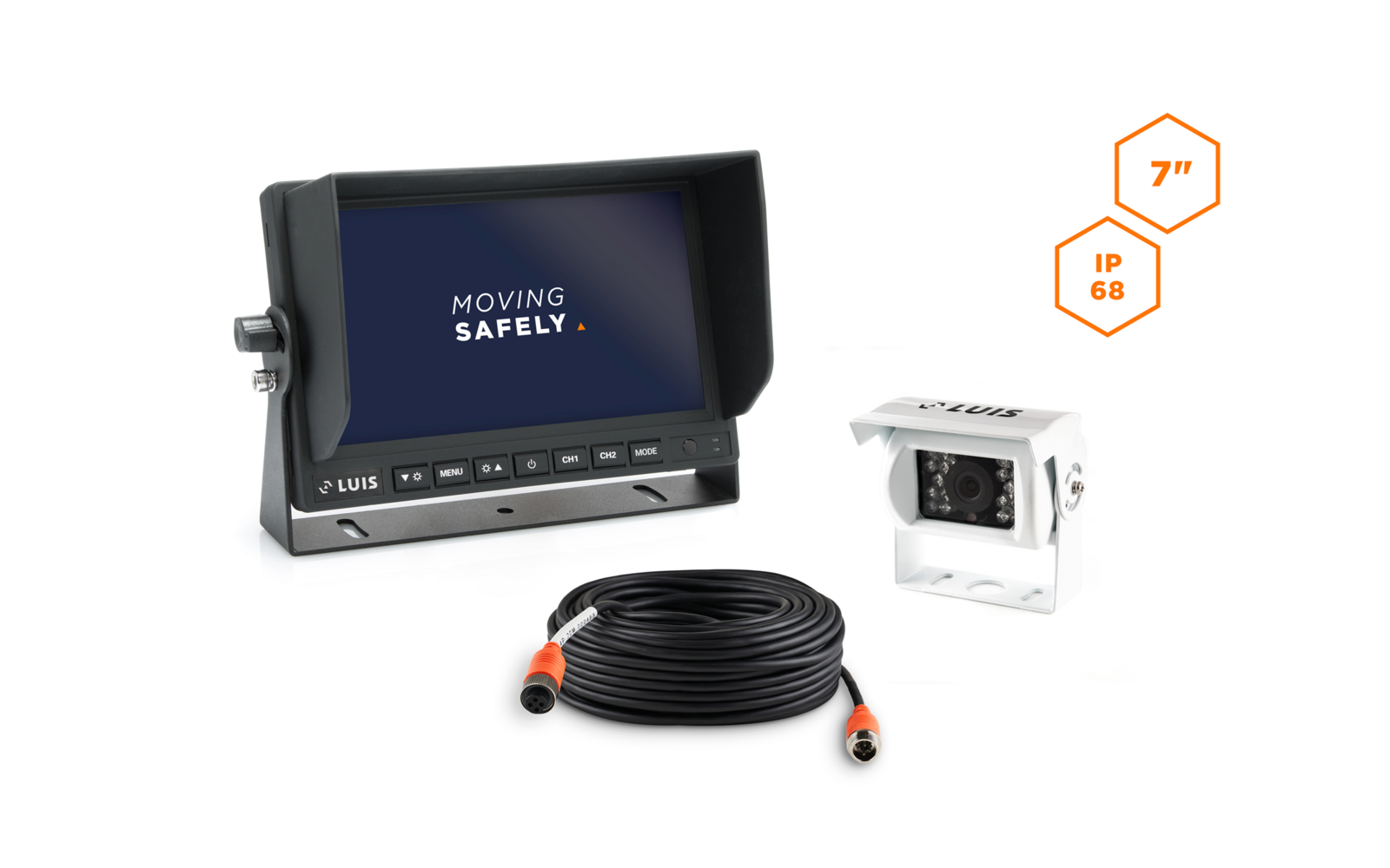  LUIS Basic Rückfahrsystem Inkl. 7" Monitor 12 - 24 V