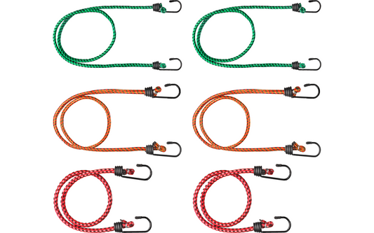  SWG Gepäckspanner Set 6-teilig Mit Kunststoffbeschichteten Haken 2x600 / 2x800 / 2x1000 Mm