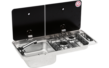  CAN 2-flammige Gaskocher-Spülkombination Mit Spüle 716 X 340 X 150 Mm