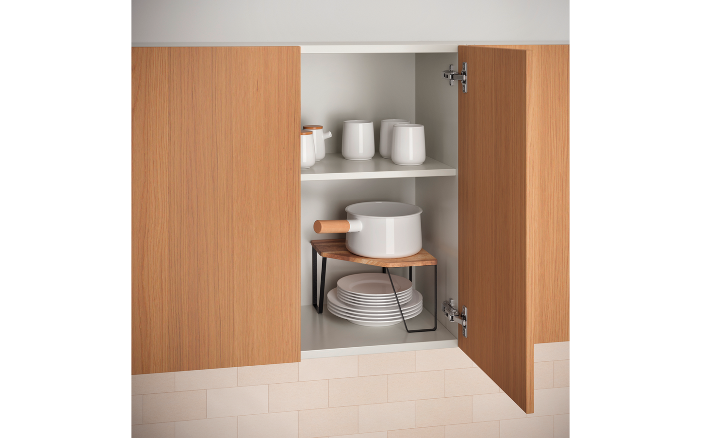  Metaltex York LAVA Eckregal 1-Etage Aus Akazienholz 25 X 25 X 16 Cm