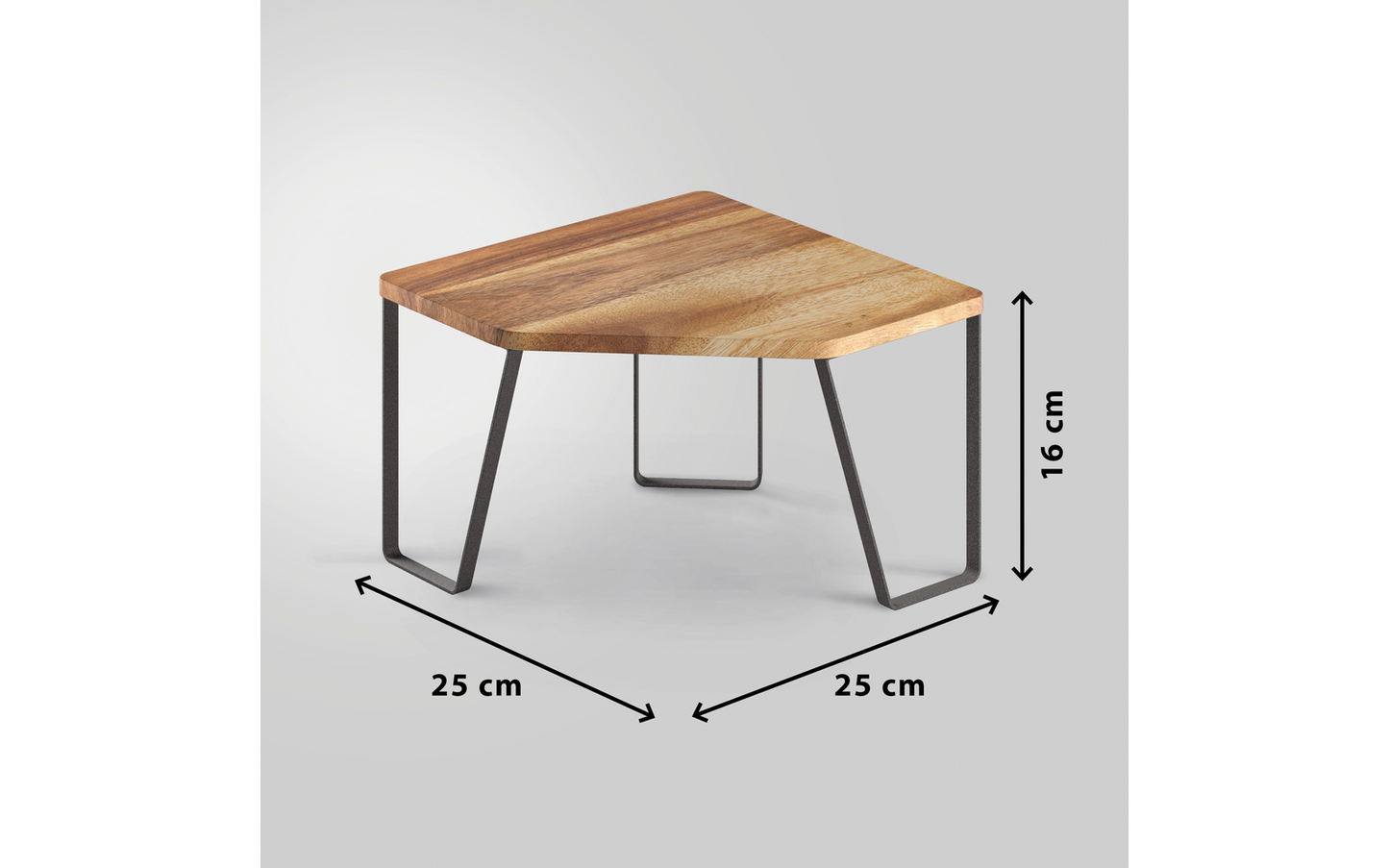  Metaltex York LAVA Eckregal 1-Etage Aus Akazienholz 25 X 25 X 16 Cm