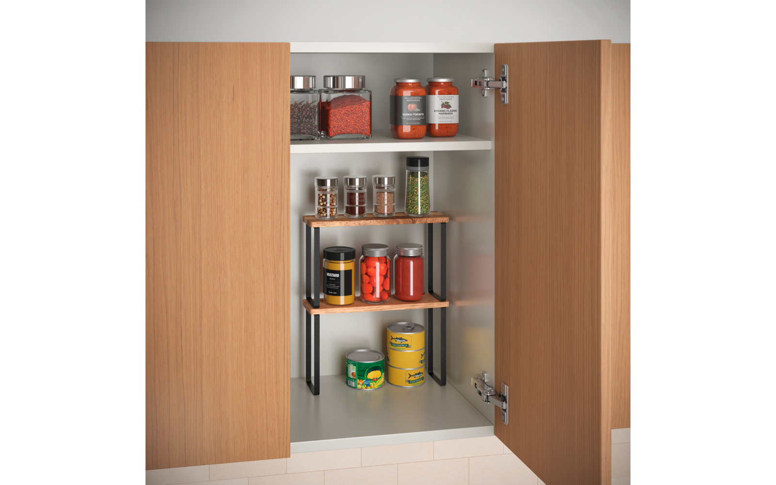  Metaltex York LAVA 2er-Set Gewürzregale 1-Etage 27 X 8 X 16 Cm