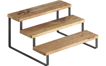  Metaltex York LAVA Gewürzregal 3 Stufen Treppen Design Aus Akazienholz 27 X 23 X 13 Cm