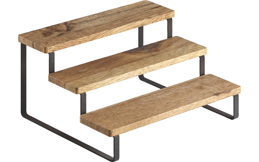  Metaltex York LAVA Gewürzregal 3 Stufen Treppen Design Aus Akazienholz 27 X 23 X 13 Cm