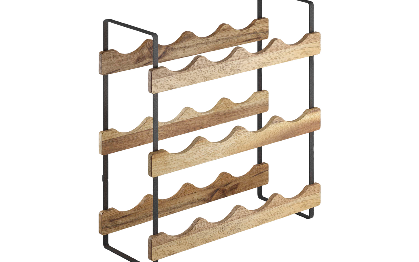  Metaltex York LAVA Flaschenregal 3-Etagen Aus Akazienholz 39 X 15 X 36 Cm