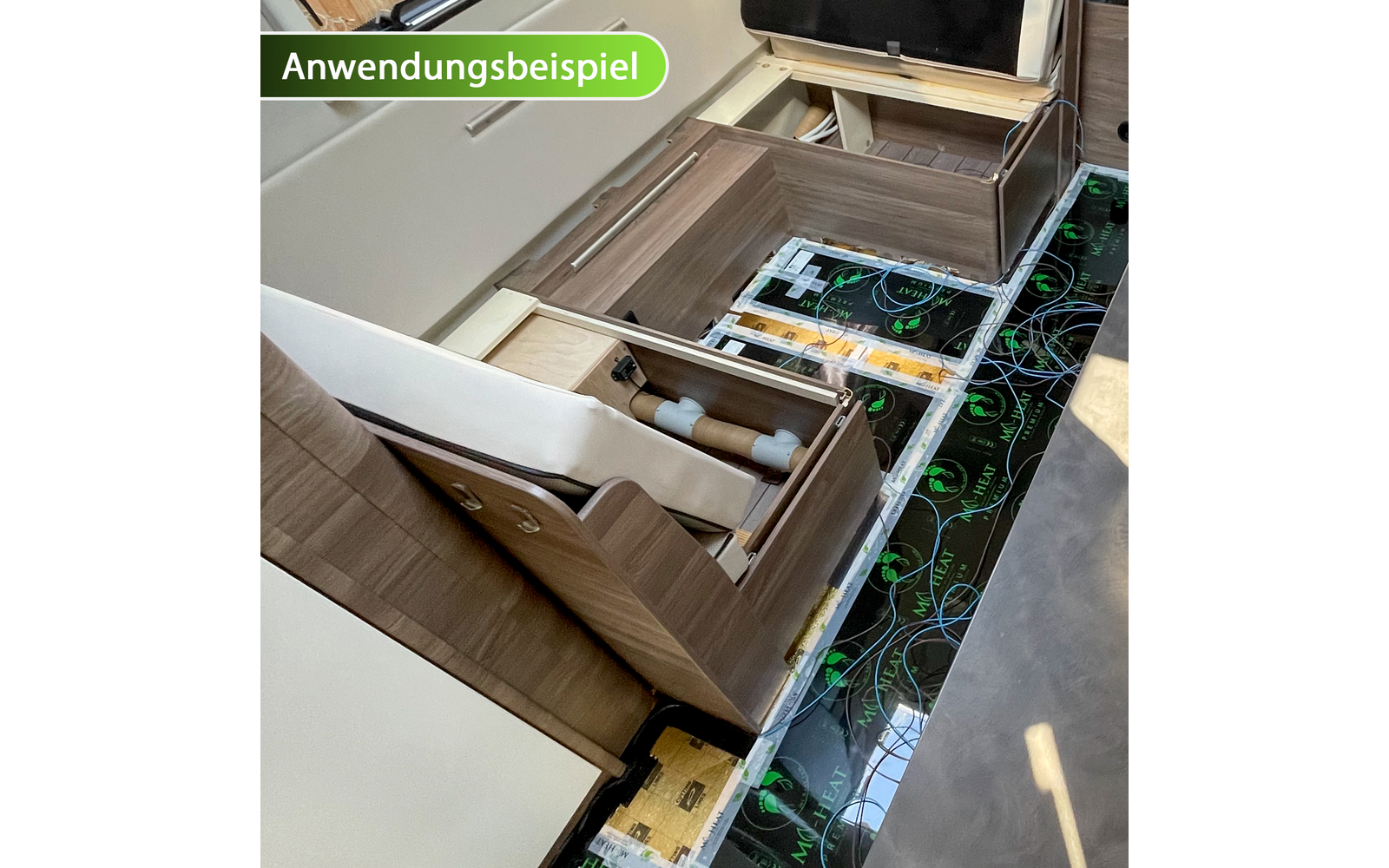  Mi-Heat Premium Fußboden Heizfolie 130 W/m² Für Wohnwagen / Camper / Caravan