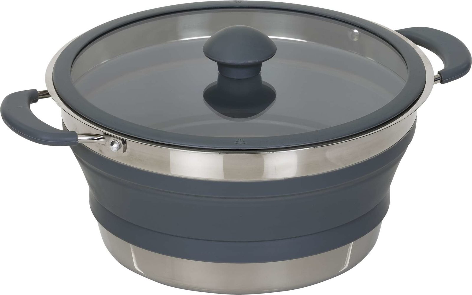  Berger Edelstahl Falt-Topf 3,5 Liter Grau Gefaltet 6 Cm Hoch