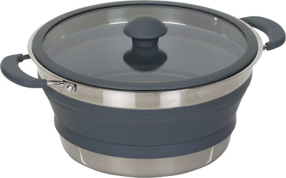  Berger Edelstahl Falt-Topf 3,5 Liter Grau Gefaltet 6 Cm Hoch