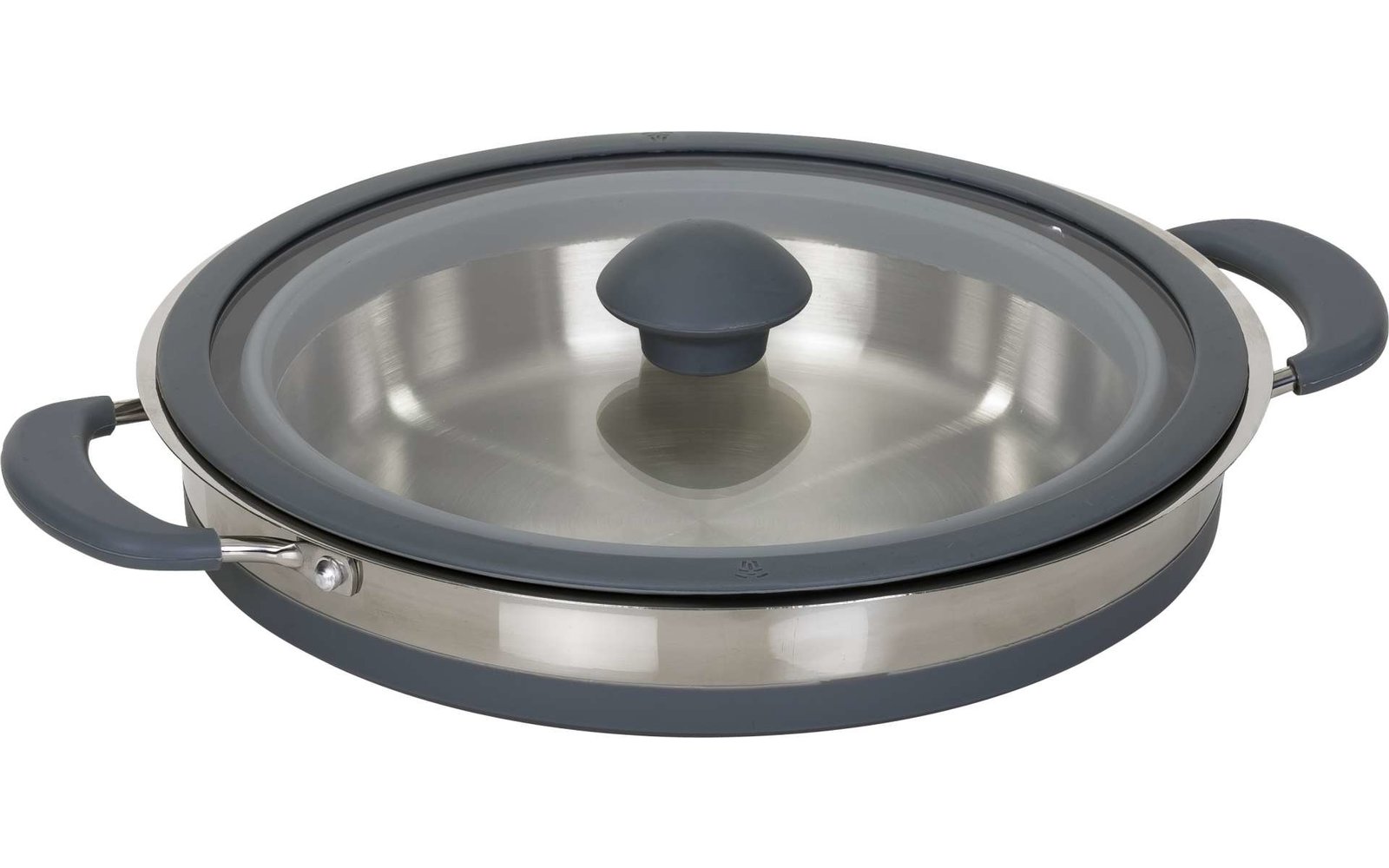  Berger Edelstahl Falt-Topf 3,5 Liter Grau Gefaltet 6 Cm Hoch