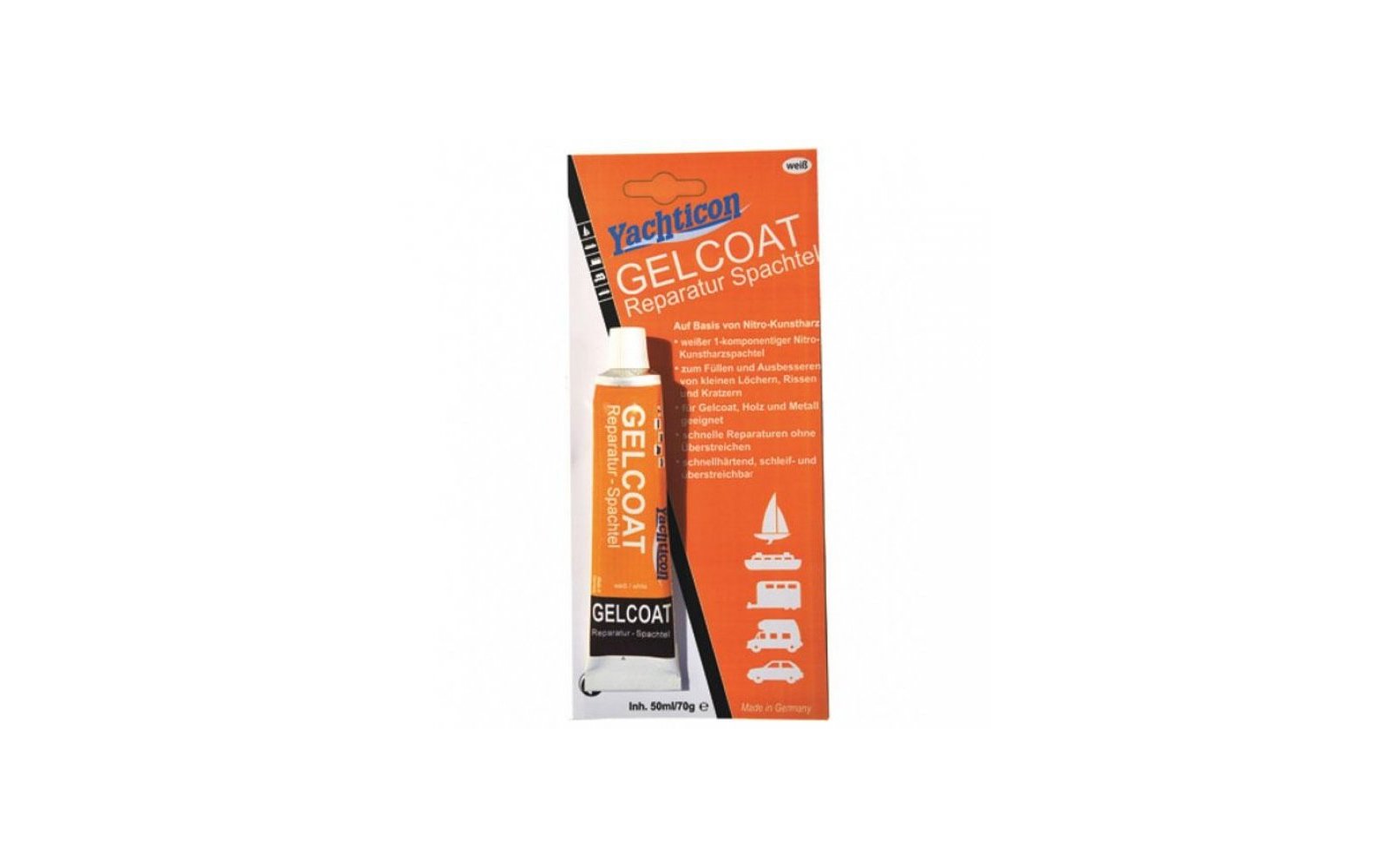  Yachticon Gelcoat Reparatur Spachtel Weiß 70 G