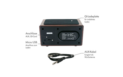  Schwaiger UKW Radiowecker Inkl. Bluetooth Und QI Ladestation