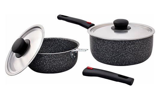  Berger Stone Rock Aluminium Kasserollen Set 6-tlg. Mit Antihaftbeschichtung