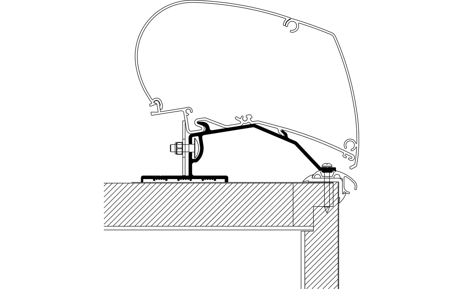  Thule Caravan Omnistor 6200 / 6300 / 9200 Markisenadapter Dachmontage