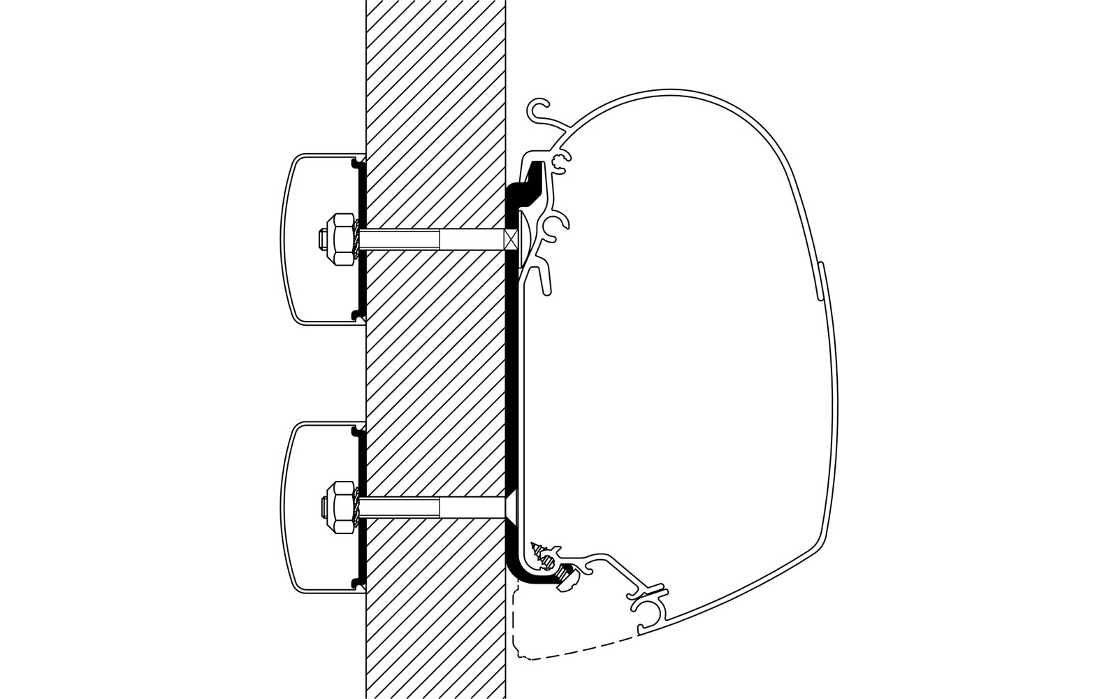  Thule Universal Markisenadapter Für Omnistor 4900 / 5200 / 8000