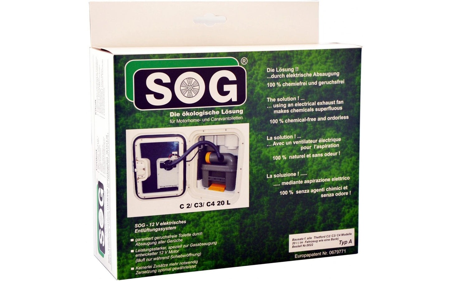  SOG + SOG II 12 V Toilettenentlüftung Typ A Thetford C2 / C3 / C4