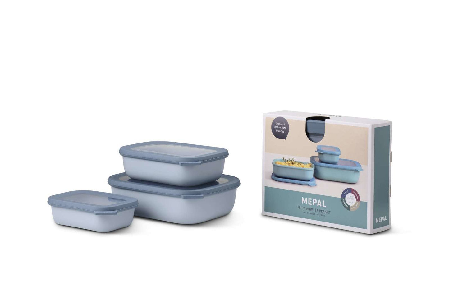  Mepal Cirqula Multischüssel Set Rechteckig Flach 3-teilig