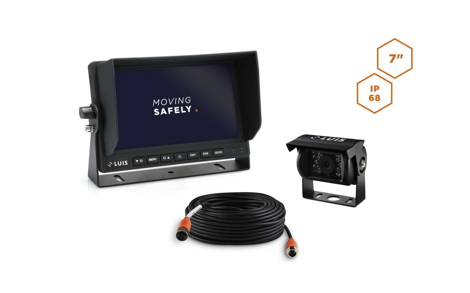  LUIS Basic Rückfahrsystem Inkl. 7" Monitor 12 - 24 V