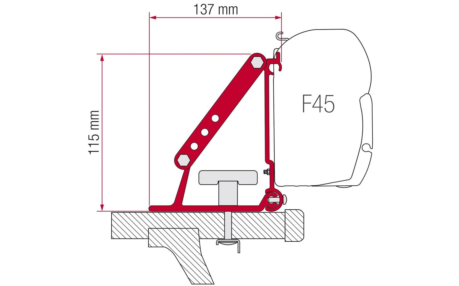  Fiamma Halterung Kit Auto F35 Pro Dachmontage / F45 Dachmontage / Compass