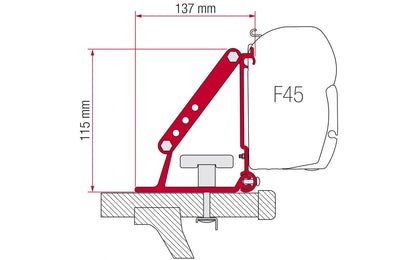  Fiamma Halterung Kit Auto F35 Pro Dachmontage / F45 Dachmontage / Compass