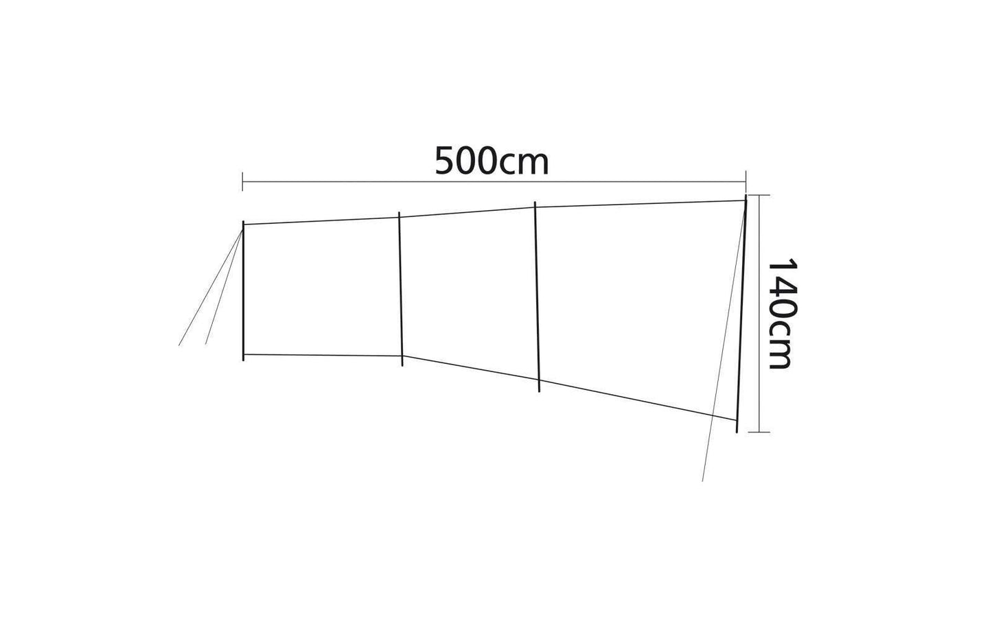  Bo-Camp Brendan 3-seitiger Windschutz 500 X 140 Cm