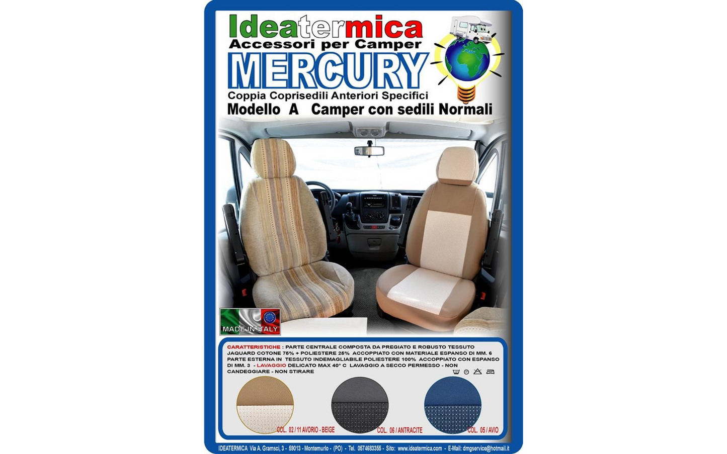  Ideatermica Mercury Sitzbezug 2 Stück