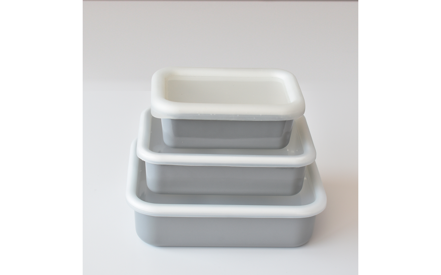  HoneyWare Emaille Frischhaltedose Lichtgrau
