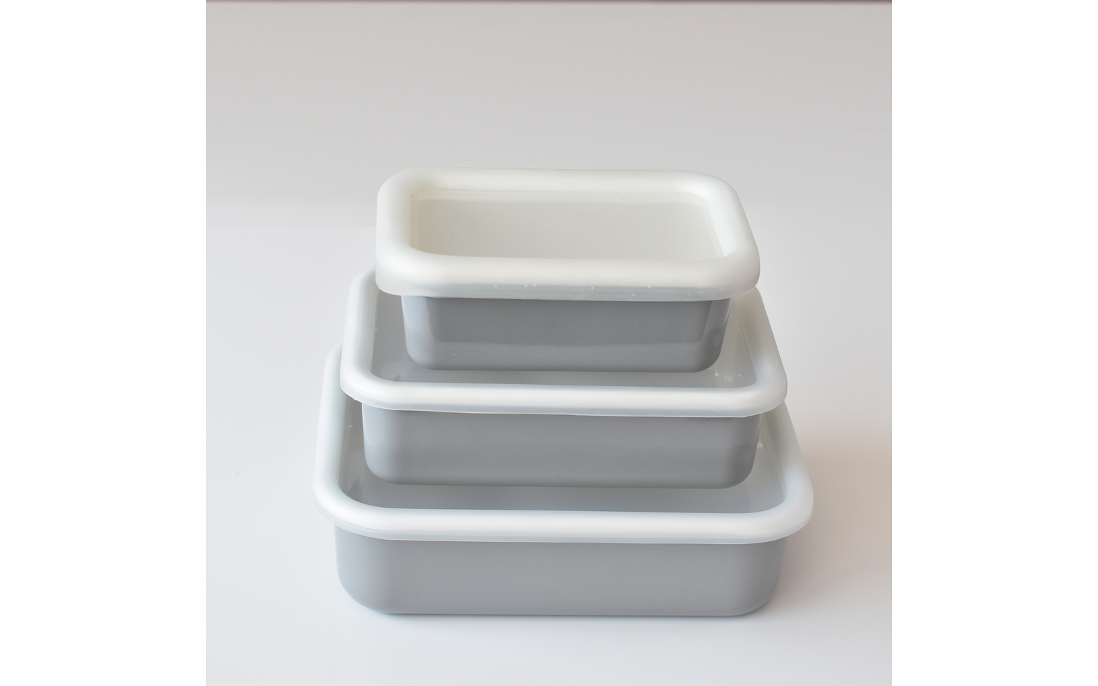  HoneyWare Emaille Frischhaltedose Lichtgrau