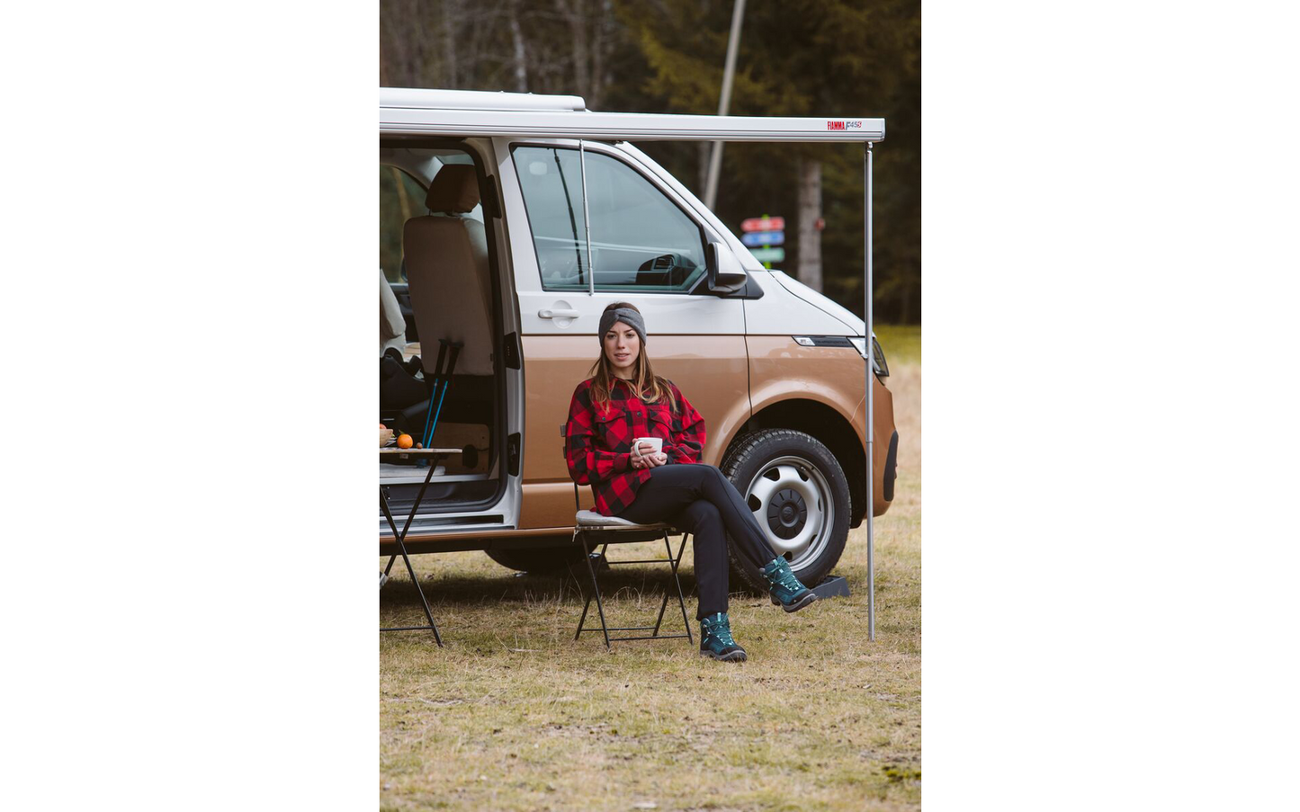  Fiamma F45s Wandmarkise 300 Cm Für VW T5 / T6 / Multivan / Transporter Langer Radstand (Titanium / Royal Grey)